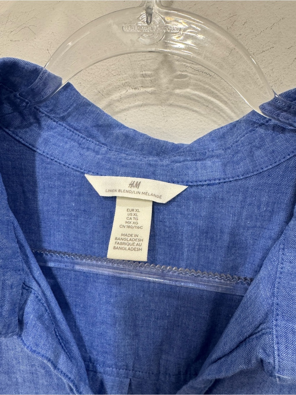 H&M Chambray Button-Front Long Sleeve Shirt Dress in Blue - Picture 2 of 4